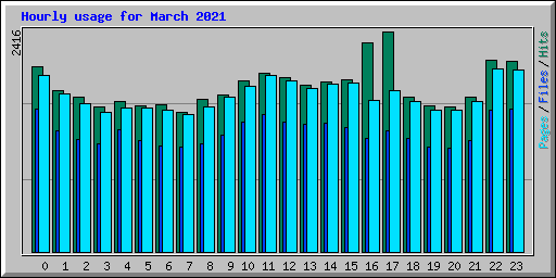 Hourly usage for March 2021