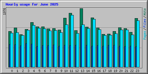Hourly usage for June 2025