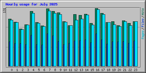 Hourly usage for July 2025