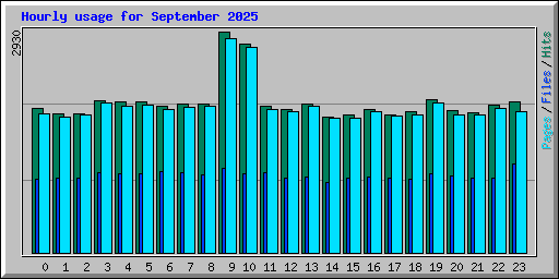 Hourly usage for September 2025